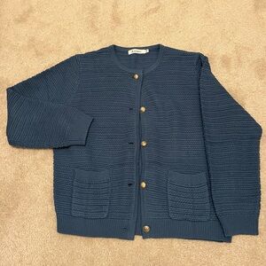 Blue Cardigan Sweater